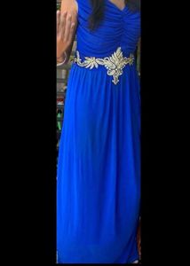 Blue Gown With Stone Work