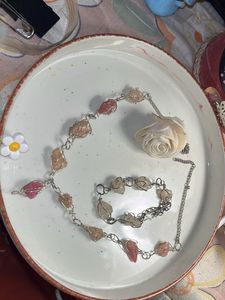 Raw Stone Necklace & Bracelet Set