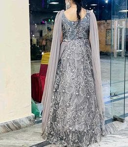 Elegant Grey Ethnic Gown