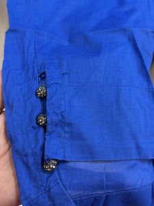 Pakistani Dubai Digital Print Elegant Blue Kurta
