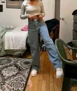 Flared Blue Denim Jeans