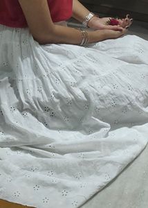 White Maxi Skirt Pure Cotton
