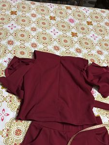 Maroon Two-Piece Set