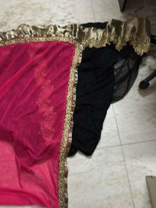 Elegant Black &amp; Pink Lhanga Set