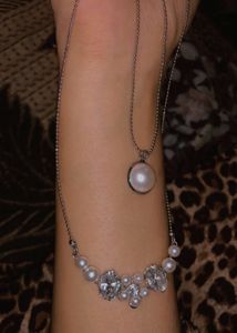 Pearl & Zircon Stone StuddedDouble-layered Pendant