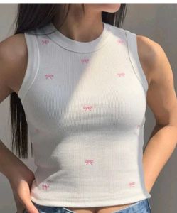 Ribbed Tank Top with Bows