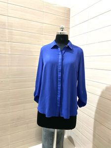 George Pintresty 🌸Blue Long Sleeve Blouse