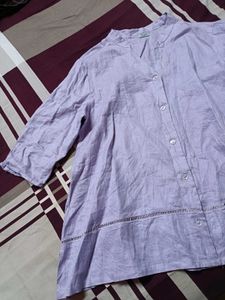 Lavender Button-Down Top