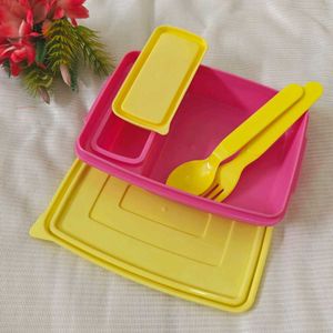 🆕 ✴️ Pink Yellow Tiffin Box