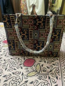 Abstract Print Large Tote Handbag