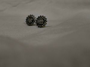 ✨ Oxidised Floral Studs &amp; Statement Dangle Hoops C