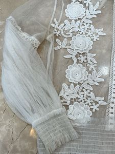White Floral Lace Blouse