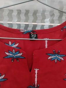 Red Kurta Pant Set