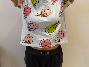 Smiley Face Crop Top