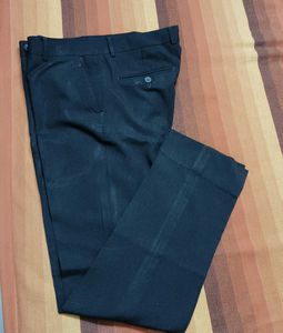 John Player Men Dark Grey Viscose Formal Trouser