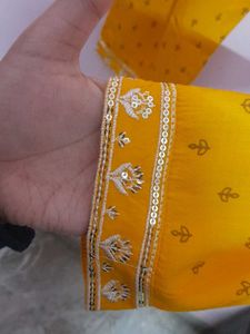Yellow Embroidered Kurta