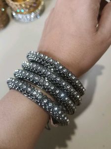 silver Bangle Set