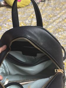 Black Faux Leather Backpack