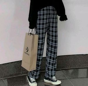Black Checked Trousers