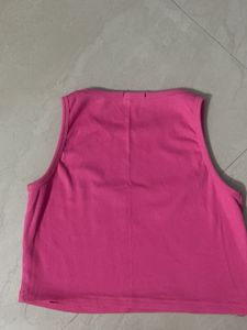 Pink Cropped Tank Top