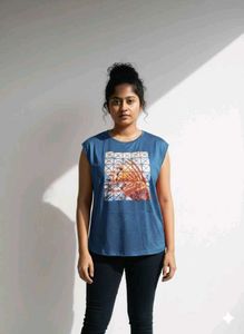 Printed Blue T-Shirt