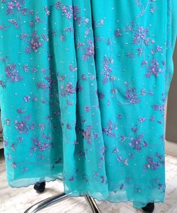 Embroidered Chiffon Saree