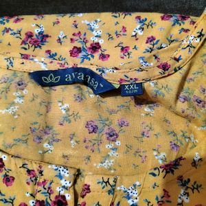 Yellow Printed Kurta