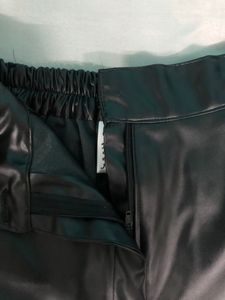 Faux Leather Wide Legs Pants