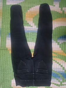 High-waist Black Denim Jeans