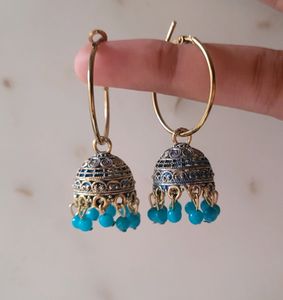 Blue Jhumka Earrings For Weddings
