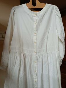 WHITE BUTTON-DOWN DRESS