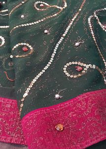 Green Net Saree