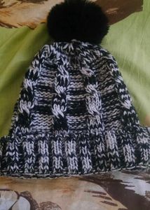 new Black & White Knit Beanie