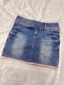 coquette pinterest vintage denim skirt
