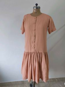 Vintage Salmon Dropped Waist Dress