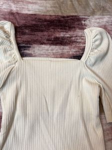 Elegant Square Neck Long Sleeve Top
