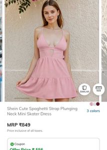 SHIEN speghetti Pink Mini Dress