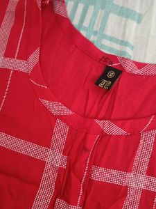 Red Checked Kurti