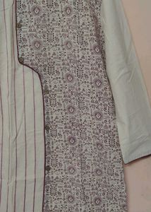 Off-white Colour Pure Cotton Punjabi Like New