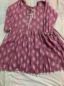 Cute Pink Floral Kurta