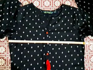 Printed Black Kurta