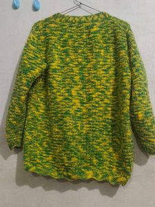 Handmade Green &amp; Yellow Knit Cardigan