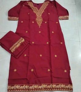 Maroon Embroidered Kurti