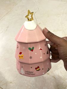 Christmas Tree Ceramic Mug - Pink