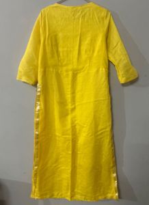 Yellow Embroidered Kurta