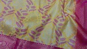 Pink &amp; Yellow Silk Saree