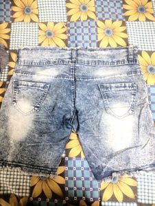Ripped Denim Shorts