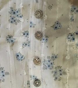 lace corset with dainty blue flowers