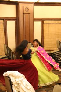 Maroon and Navy Blue Heavy Flared Lehenga.