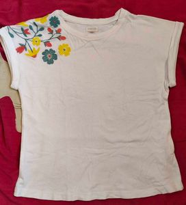 Cute Floral Embroidered T-Shirt